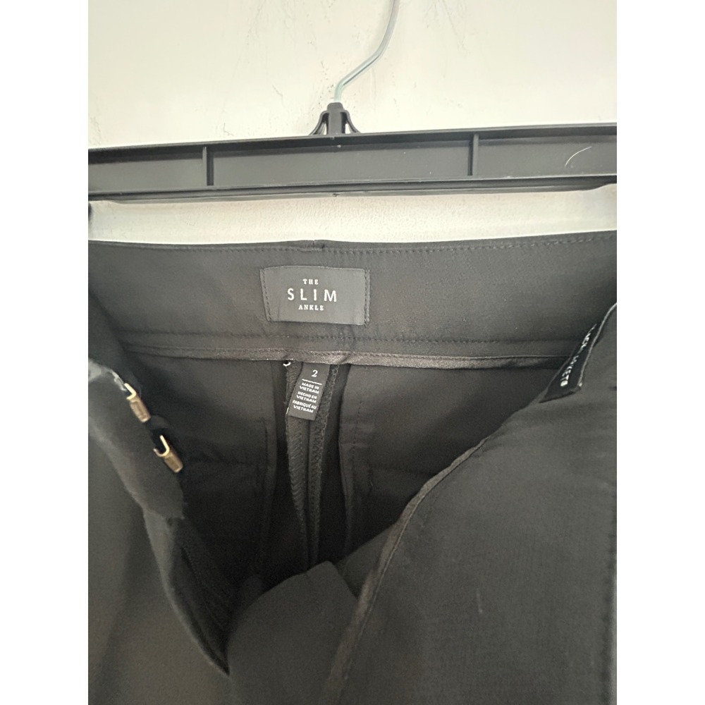 White House Black Market The Slim Ankle Pants Black Size 2 Trousers Professional - Picture 3 of 13